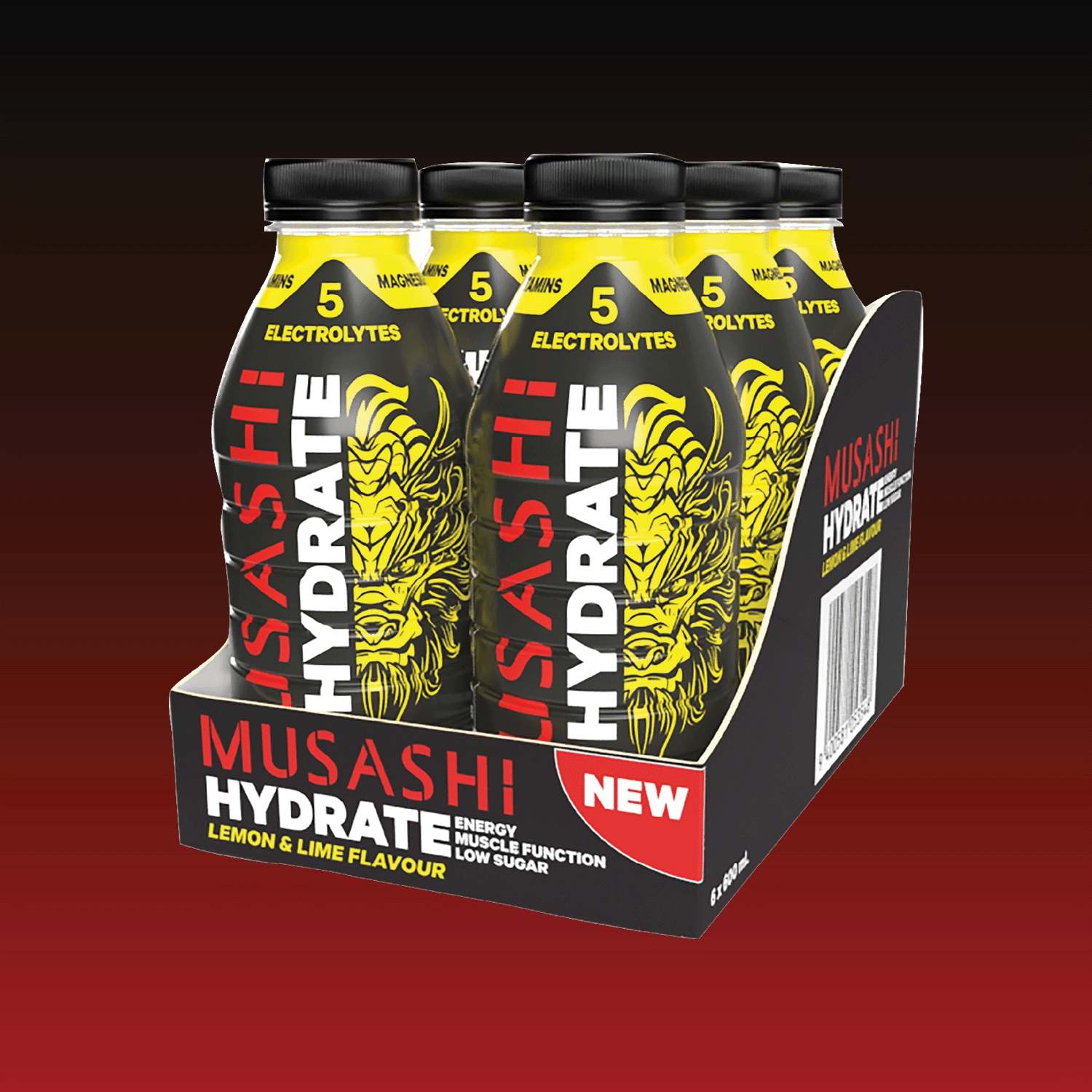 Musashi Hydrate Drink (600ml) - 6 Packs Lemon and Lime