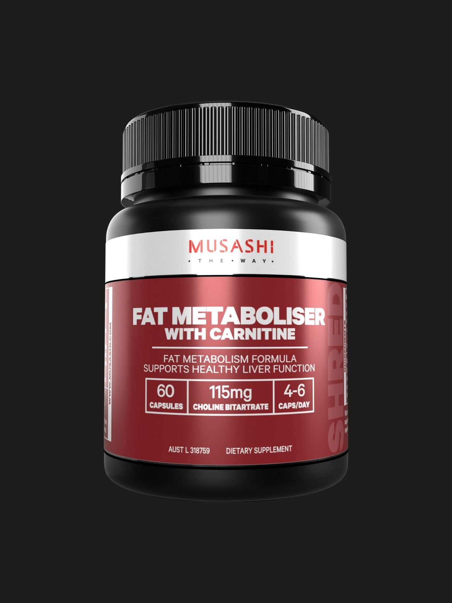 Fat Metaboliser with Carnitine 60 Capsules – Musashi