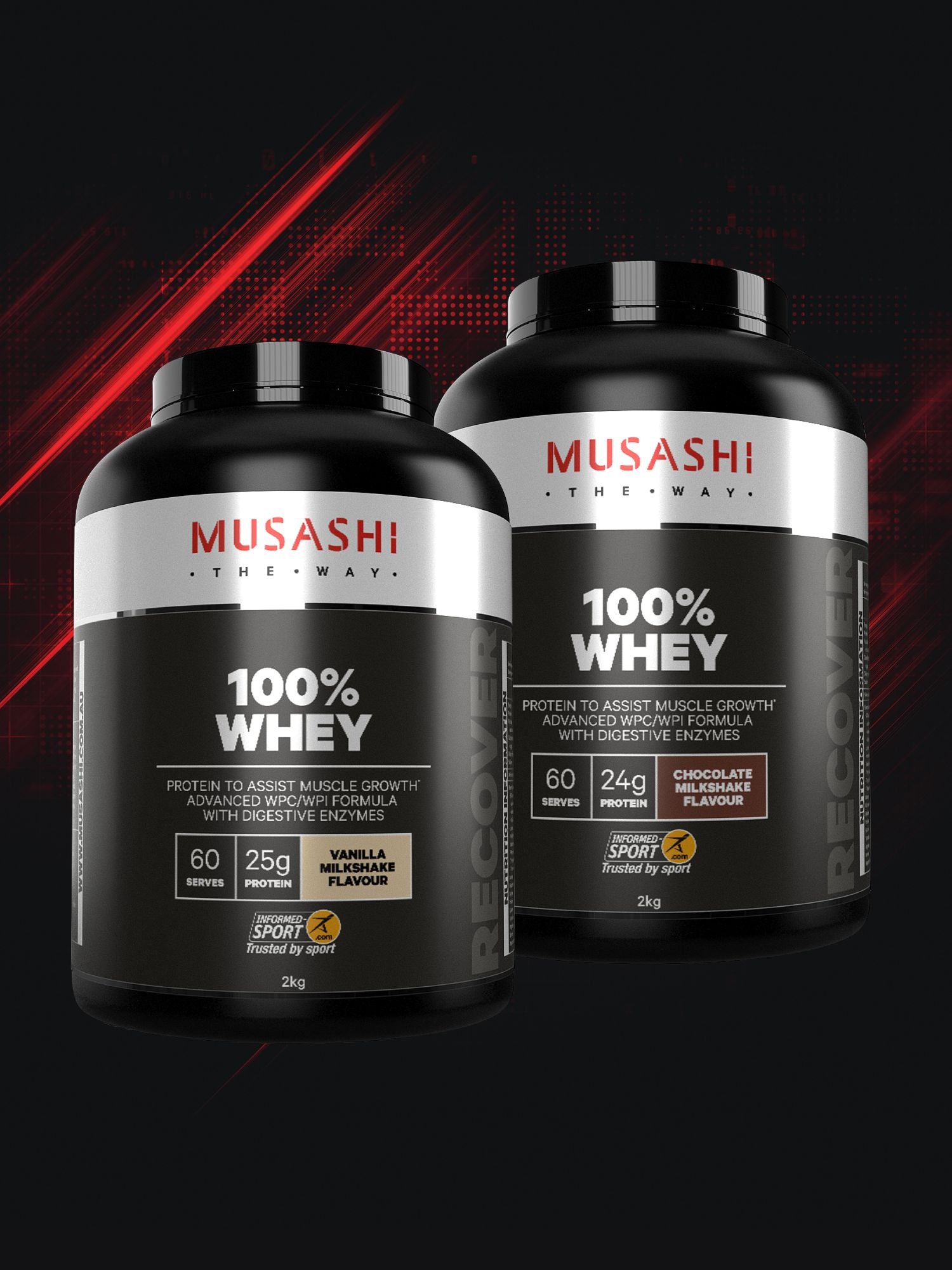 4kg Value Bundle – 100% Whey Protein Powder – MUSASHI