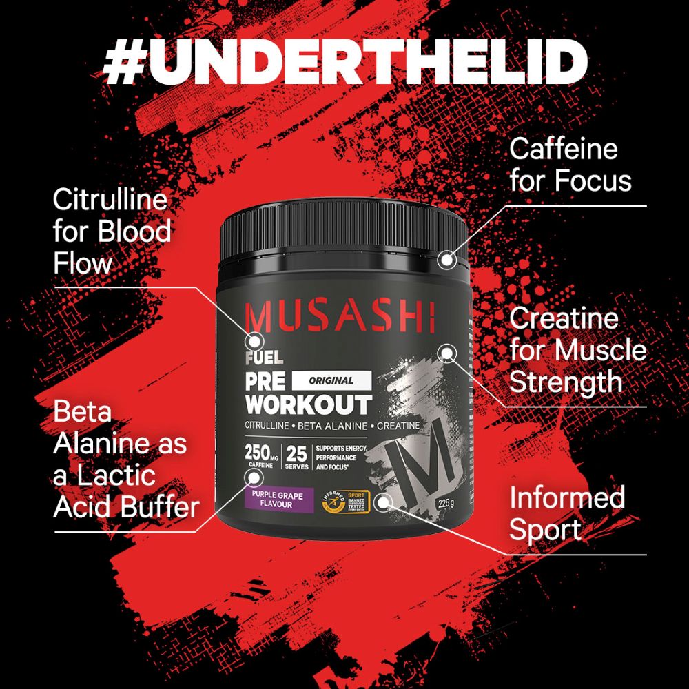 Musashi Pre Workout Under the Lid