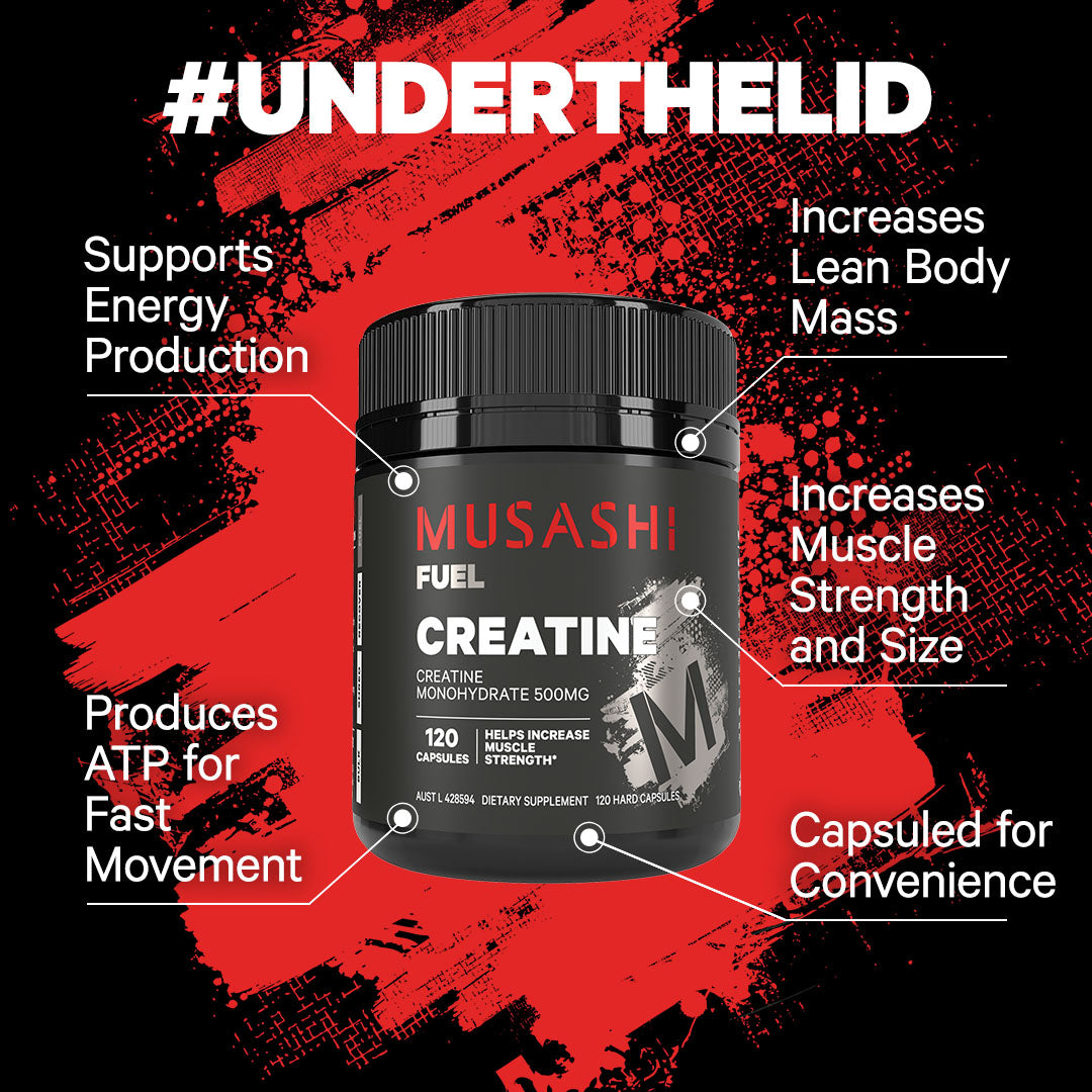 Musashi Creatine Capsules Under the Lid