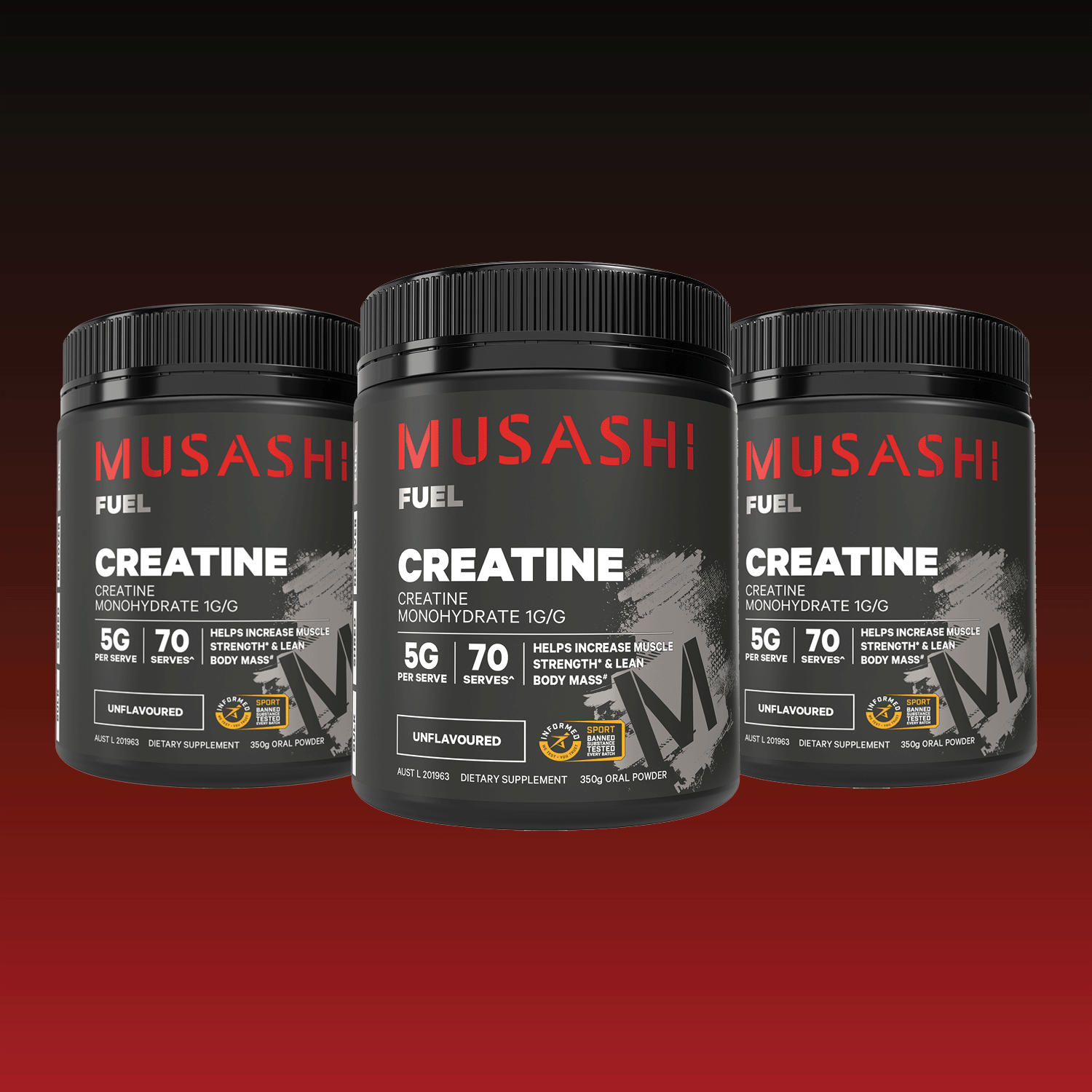 Musashi Bundle 1KG Creatine Monohydrate Powder Value Bundle
