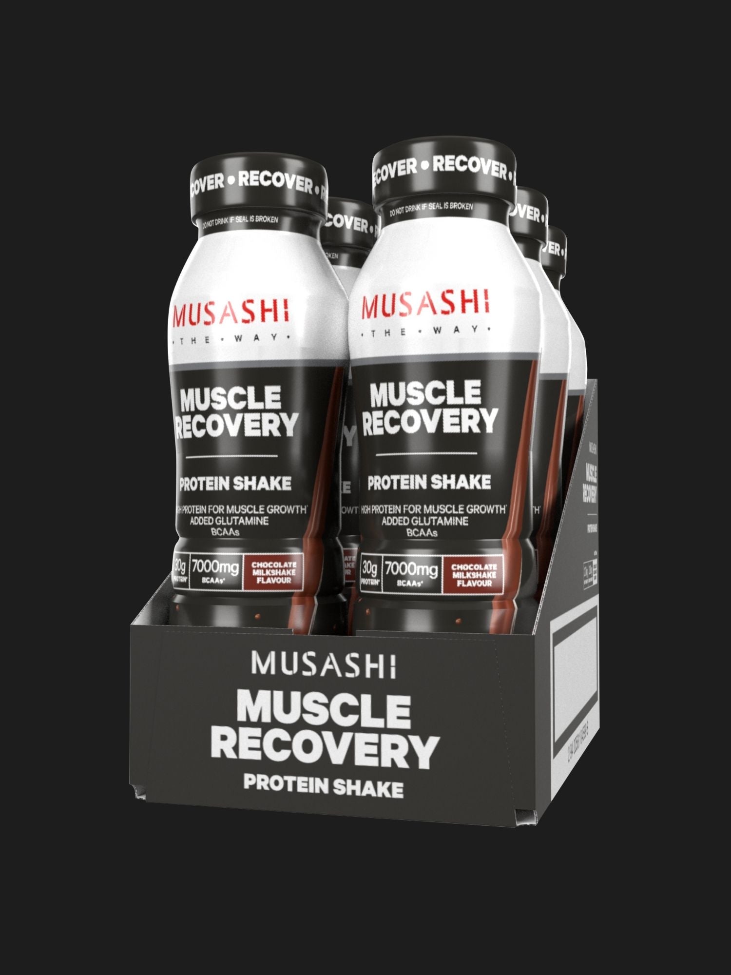 Musashi Protein Shake Chocolate Recovery Shake 375ml (Box of 6 Drinks)