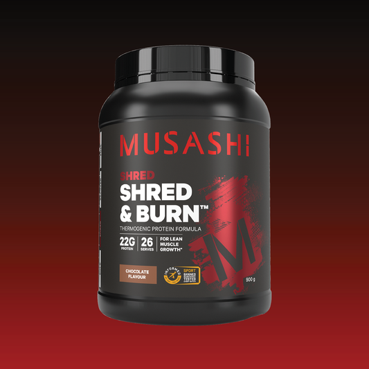 Musashi Shred & Burn Protein Powder - Chocolate 900g