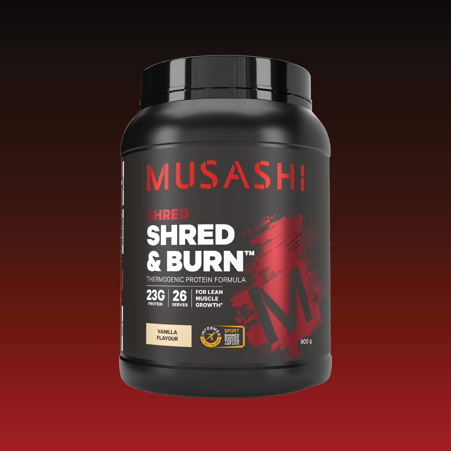 Musashi Shred & Burn Protein Powder - Vanilla 900g