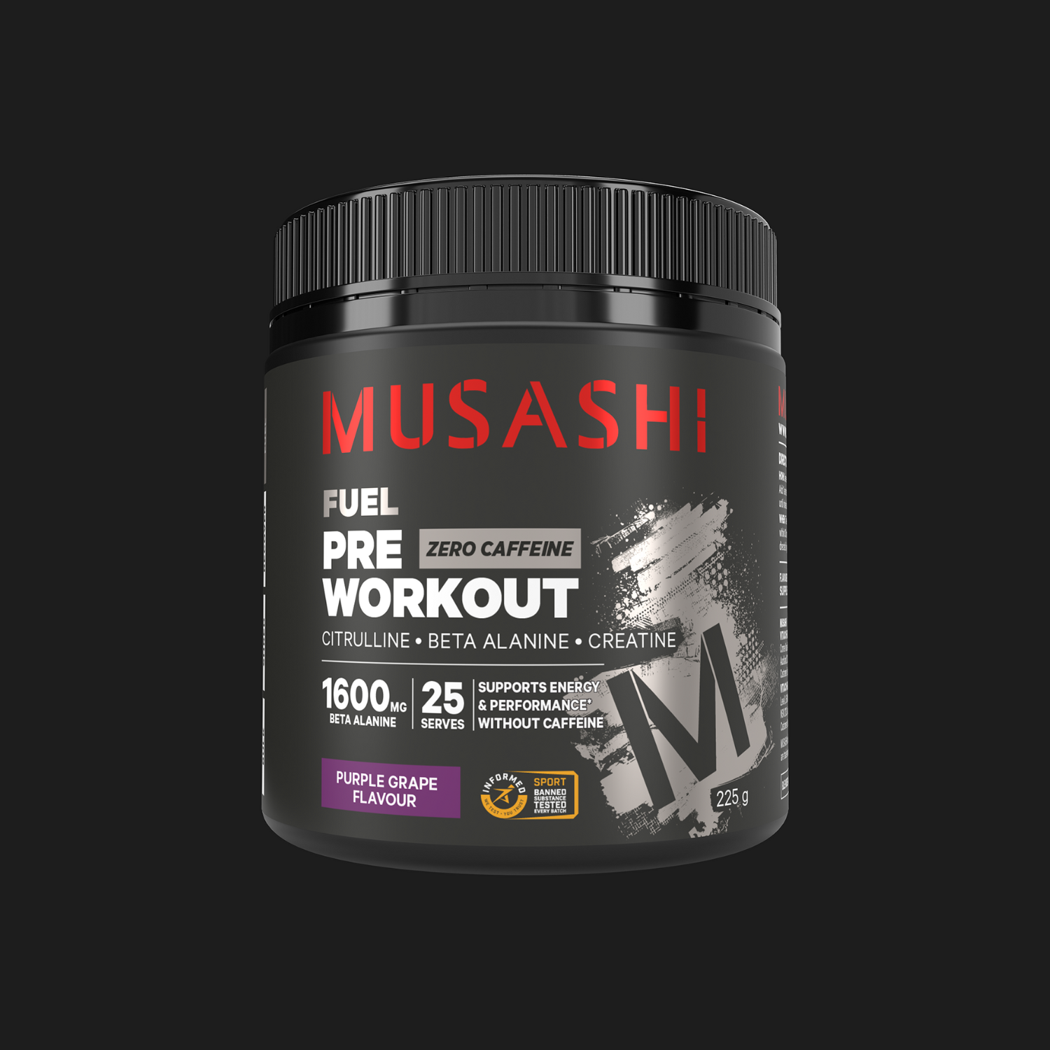 Musashi Pre Workout Zero Caffeine - Purple Grape