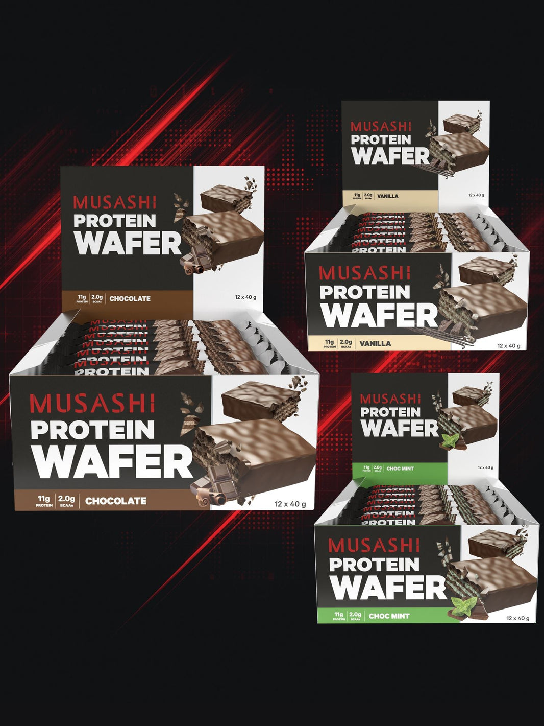 Wafer Packed Rapper Protein Wafers - Delicious & Functional Wafer Protein Bars – Musashi