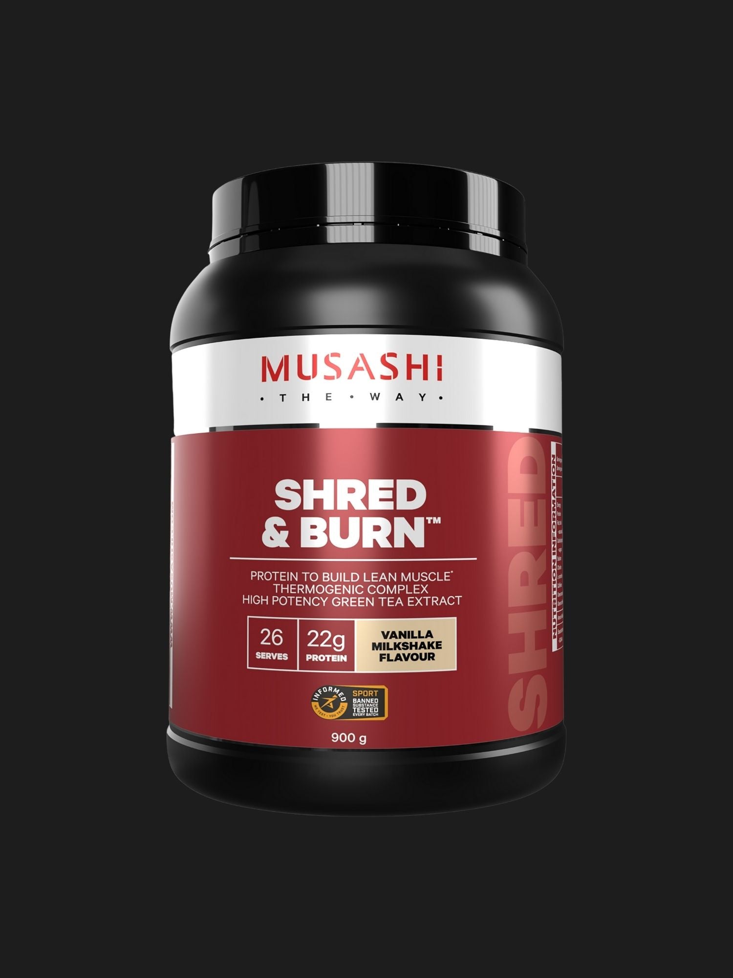 Musashi-Shred-Burn-Vanilla-900g