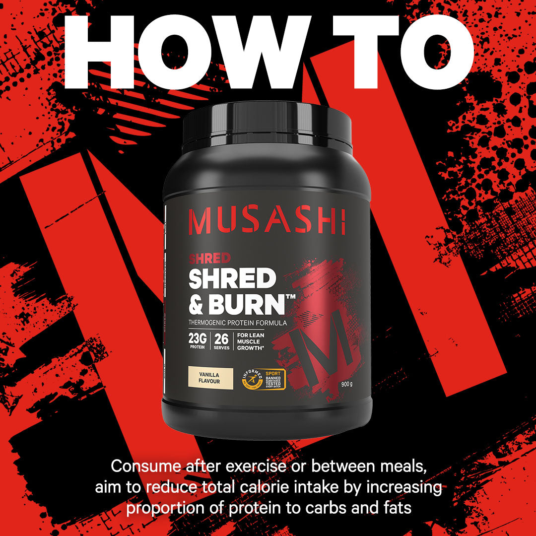 Musashi Shred & Burn Protein Powder How to