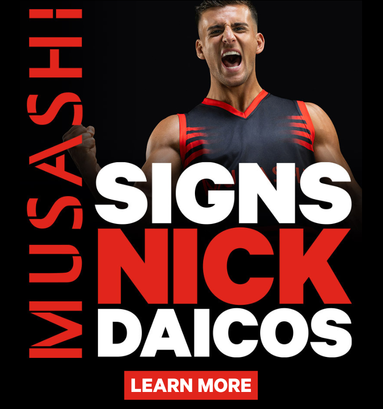 Musashi signs NickD Daicos banner