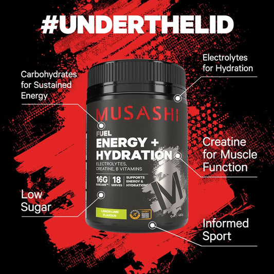 Musashi Supplements Energy + Hydration Powder 450g