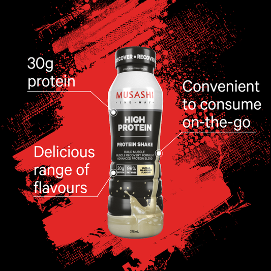Musashi Protein Shake High Protein Shake 375ml (Box of 6 Drinks)