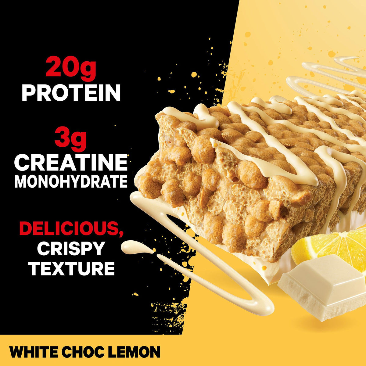 Musashi Protein Bar Protein Crisp + Creatine Bar (Box of 12)