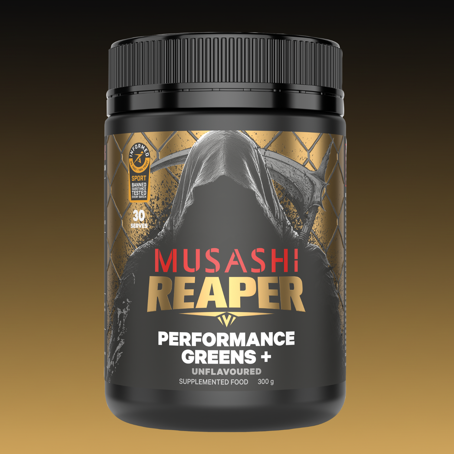 Musashi Unflavoured REAPER PERFORMANCE GREENS+ UNFLAVOURED OR FLAVOURED 300g
