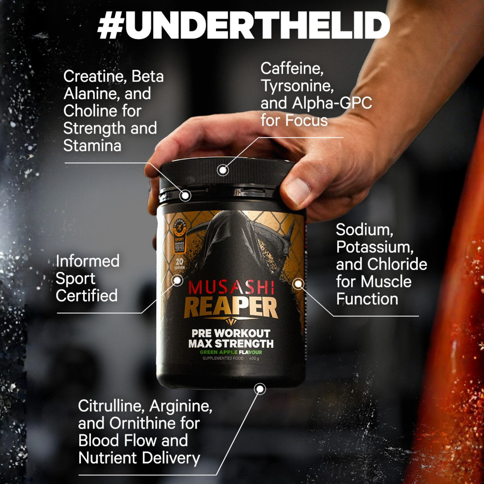 Musashi Supplements REAPER PRE-WORKOUT MAX STRENGTH 400g