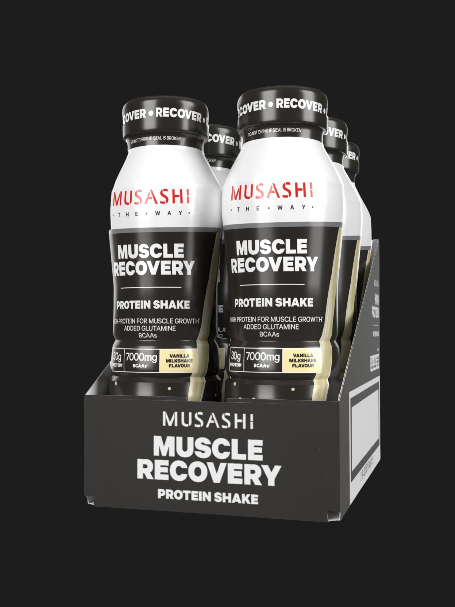 Musashi Protein Shake Vanilla Recovery Shake 375ml (Box of 6 Drinks)