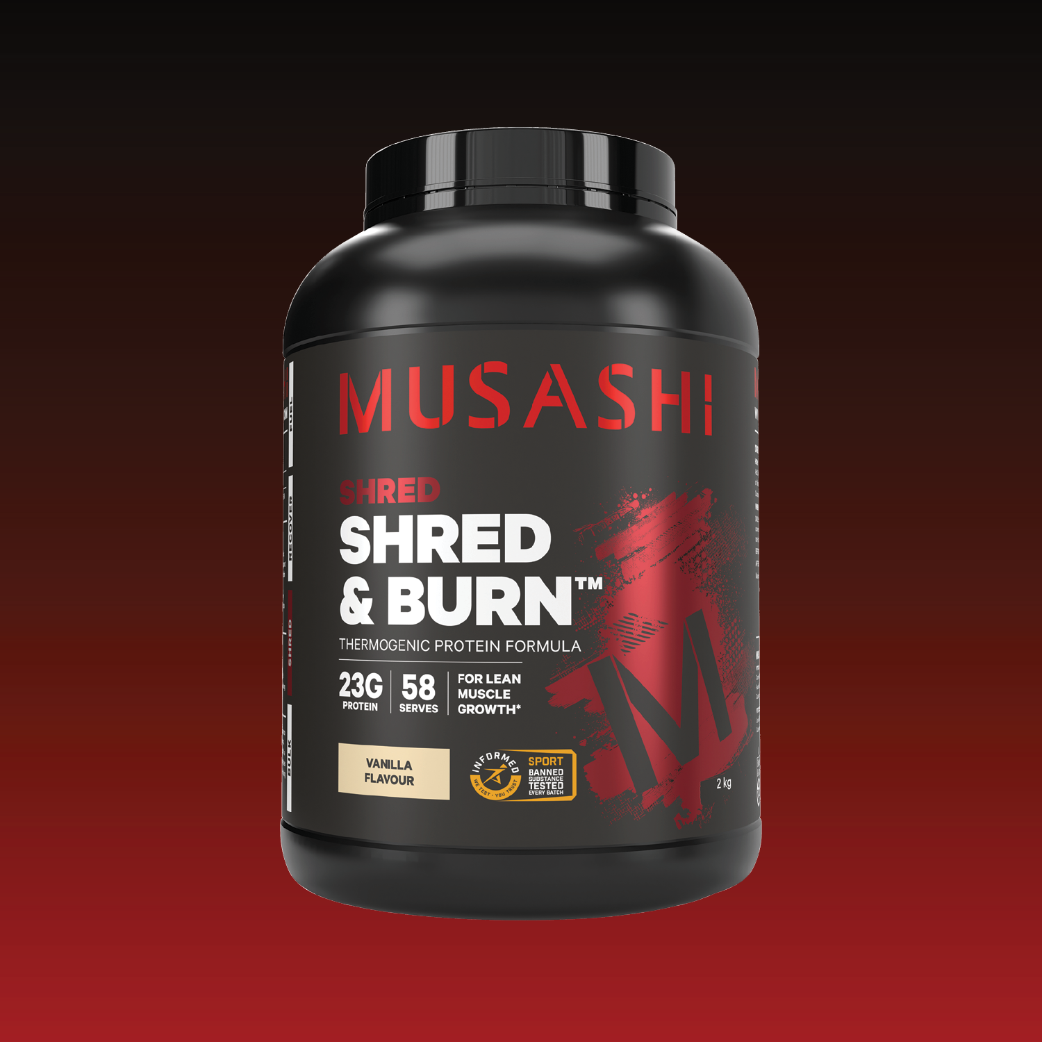Musashi Protein Powder 2KG / Vanilla Shred & Burn Protein Powder