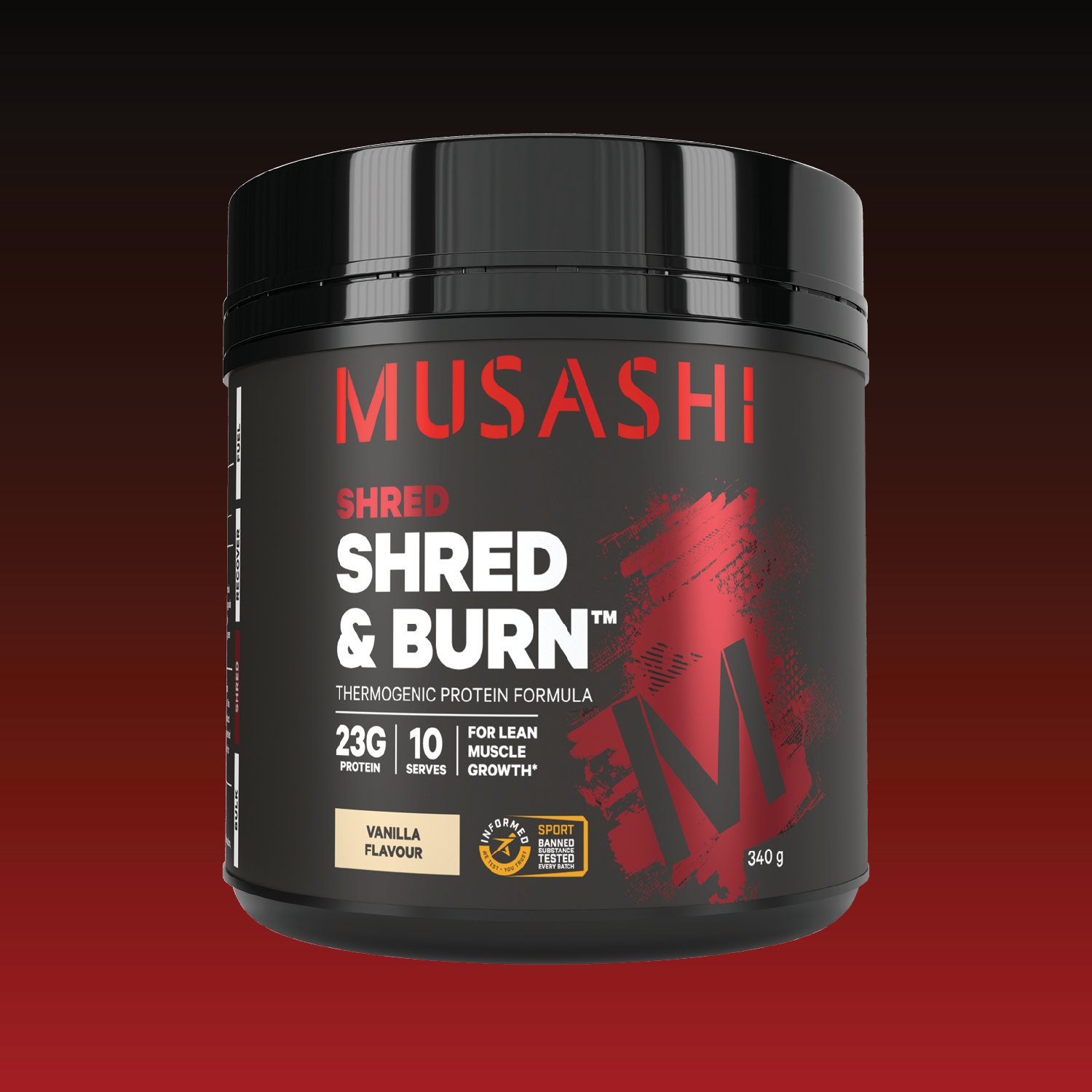 Musashi Protein Powder 340G / Vanilla Shred & Burn Protein Powder