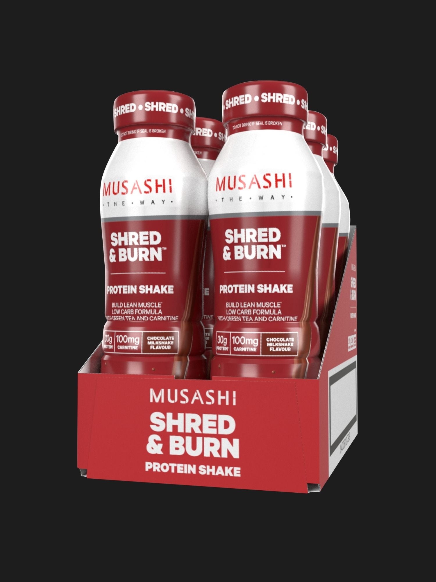 Musashi Protein Shake Shred & Burn Shake 375ml (Box of 6 Drinks)