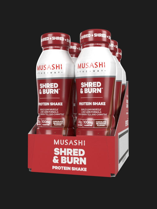 Musashi Protein Shake Shred & Burn Shake 375ml (Box of 6 Drinks)