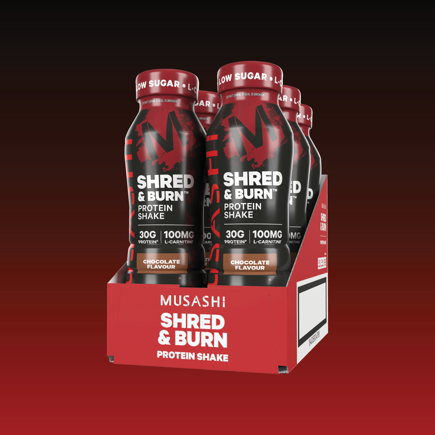 Musashi Protein Shake Shred & Burn Shake 375ml (Box of 6 Drinks)