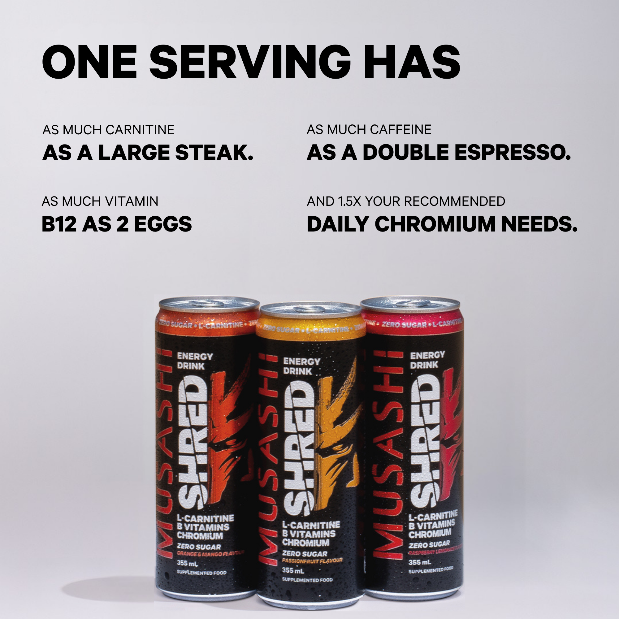 Musashi Energy Drink Shred Energy Drink 355ml - 12 Pack